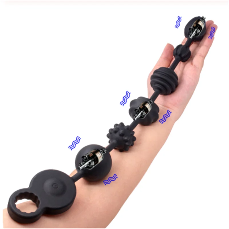 Анальный стимулятор шарики Анальная пробка 3 мотора мощная вибрационная