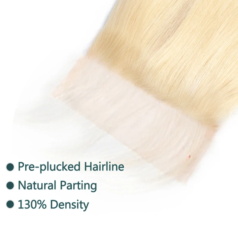 FumiQueen закрытие волос Блонд объемная волна бразильские Remy человеческие волосы