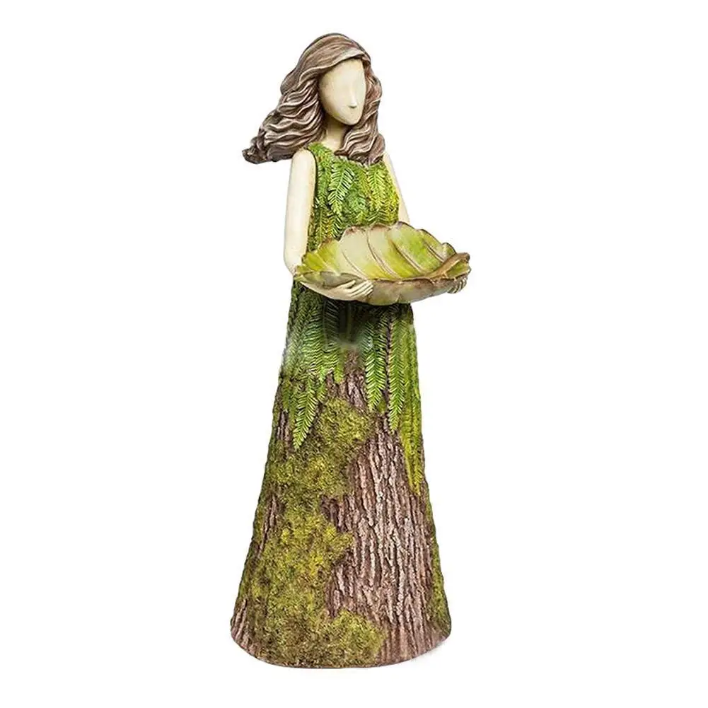 

Sherwood Fern Fairy Statuary Garden Sculptures Bird Feeder Ornaments Ornaments Art Gardening Decor Resin H9J9