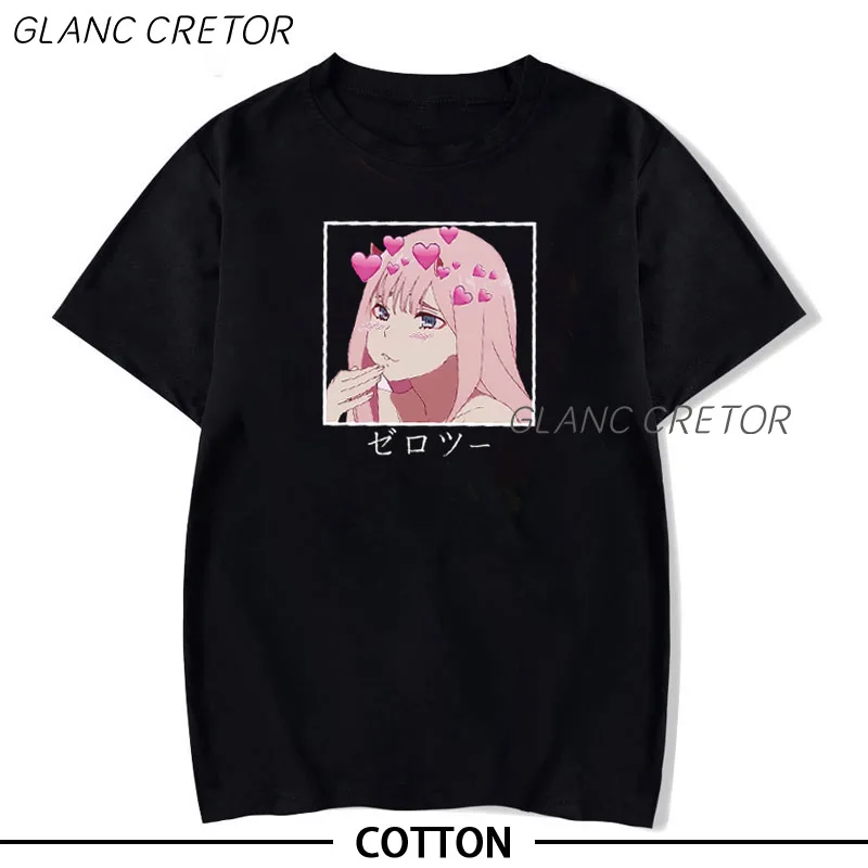 

Man Manga Darling In The Franxx T Shirts Harajuku Tees Shirt Top Design Short-sleeved Aesthetic Japanese Anime Shirt Graphic Tee