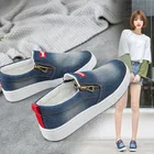 Кеды женские из денима, холщовые кроссовки, повседневная обувь, плоская подошва, большие размеры 43, C448, весна-лето