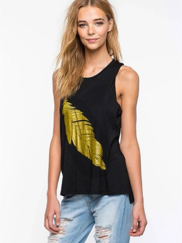 Одежда без рукавов с принтом круглый воротник сексуальный модный жилет тонкими