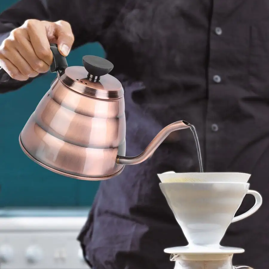 Чайник для кофе 1000 мл из нержавеющей стали кофейник с длинным носиком капельный