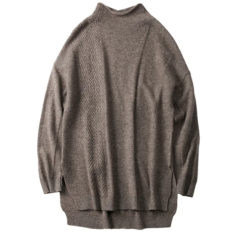BELIARST 2021 New Autumn and Winter Cashmere Sweater Women's Half-Neck Pullover Loose Long-sleeved Knit Bottom Twist | Женская