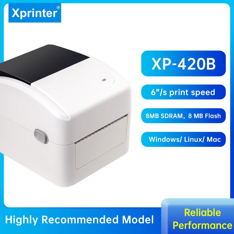 

Принтер штрих-кодов Xprinter XP-420/480, 4 дюйма, ширина 25-115 мм