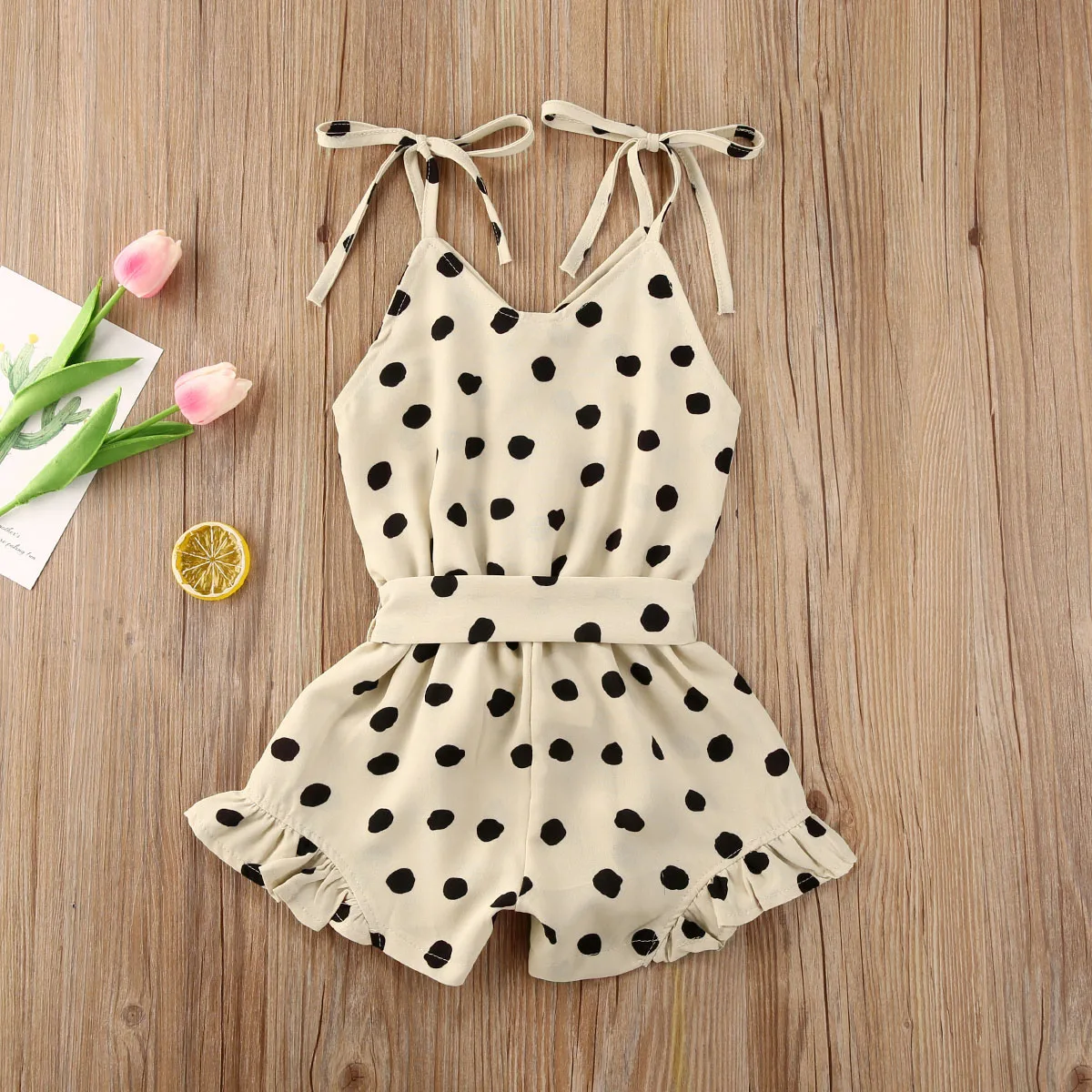 

2020 Summer Infant Baby Girls Heart Printed Sling Collar Rompers Overalls 4 Colors Sleeveless Button Jumpsuits Fashion Outfits