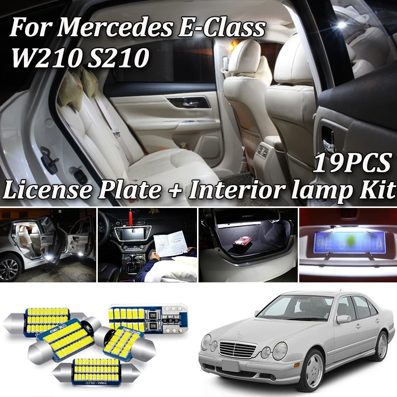 Комплект светодиодных ламп для салона Mercedes Benz E Class W210 S210 19 шт. белый цвет без