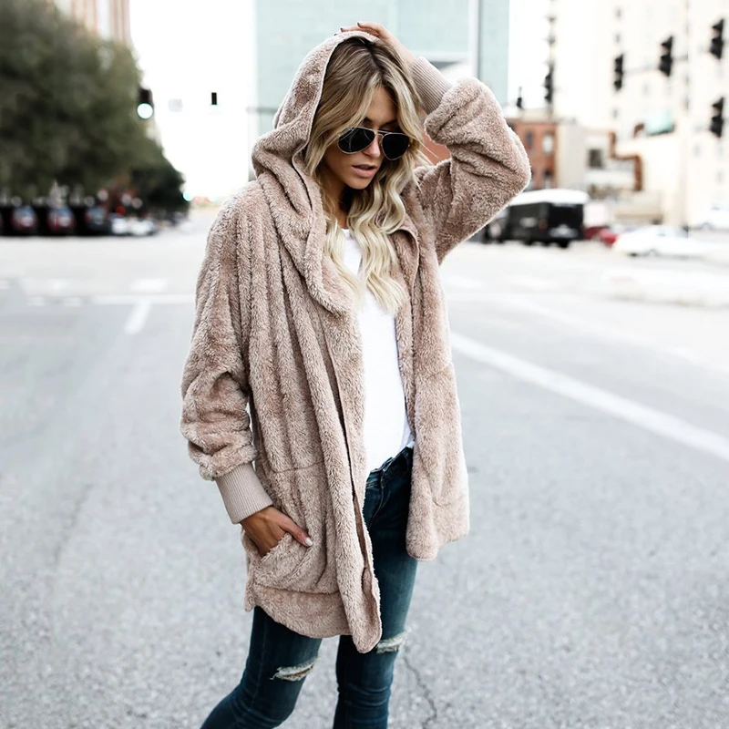 Новинка пальто с капюшоном 5XL длинным рукавом женская верхняя одежда открытым