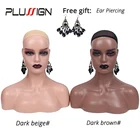 Реалистичная голова-манекен для парика, шляпы, ожерелья, солнцезащитных очков, с отверстиями для ушей