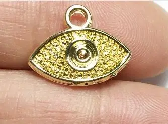 gold Eruifa 20 шт 15*8 мм цинковый сплав Популярные крошечные глаза монета ожерелья оптом, серьги браслет ювелирные изделия DIY ручной работы 2 цвета - Окраска металла: gold