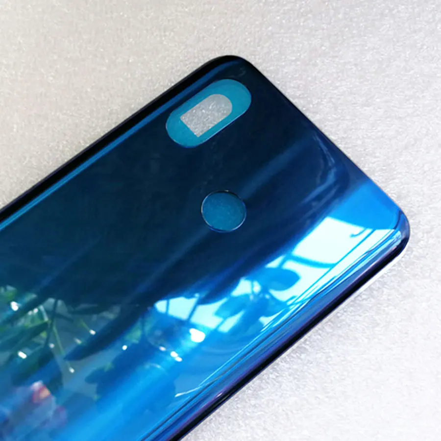blue Стеклянный чехол для батареи, задняя крышка корпуса для Xiaomi mi 8 mi 8, задняя крышка для батареи, сменный жесткий чехол+ клейкая наклейка - Цвет: blue