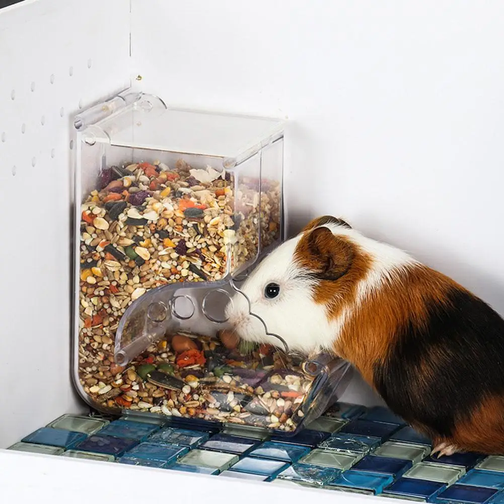

Hamster Rabbit Food Dispenser Feeder Plastic Clear Automatic Pet Feeder For Hamster Guinea Pigs Food Bowl Container
