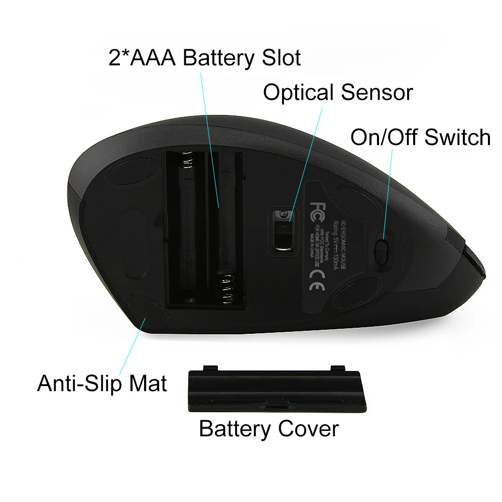 Беспроводной Bluetooth Вертикальная Мышь эргономичный 800/1200/1600 Точек на дюйм красочные Подсветка Игровые мыши С упором для запястий Мышь охлаждающая подставка для ноутбука