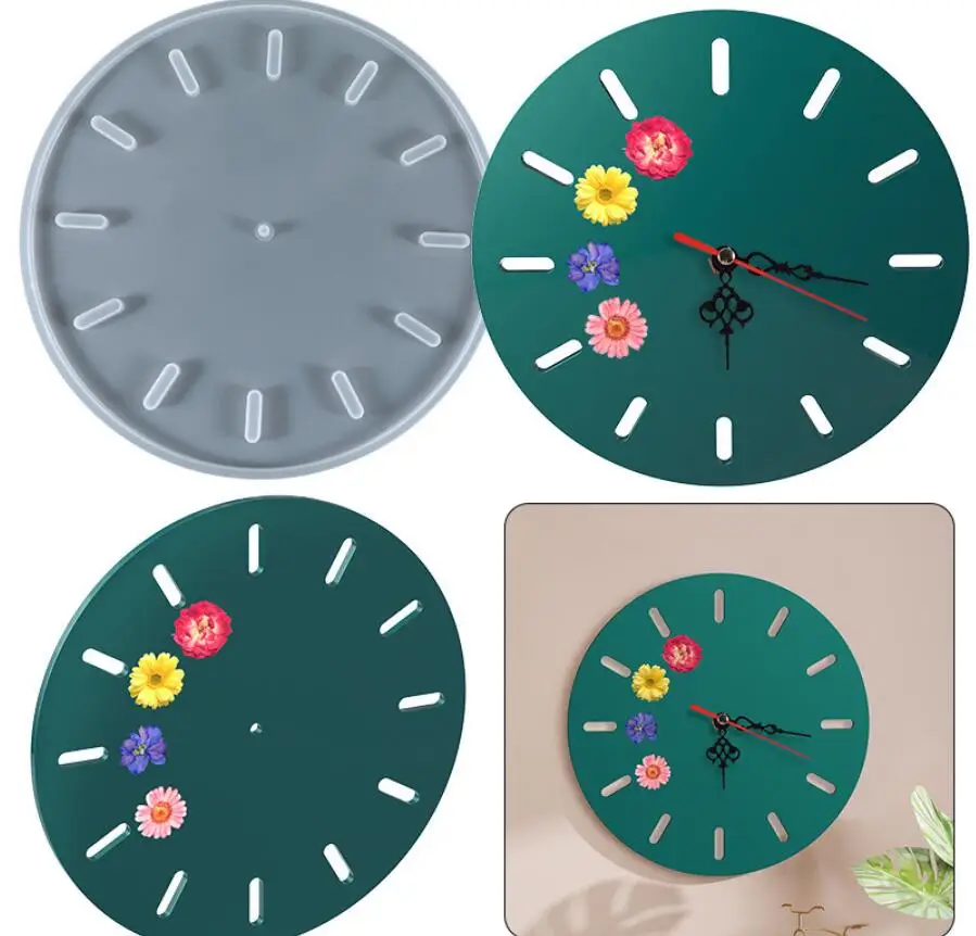 

DIY Crystal Epoxy Resin Mold Round Clock Dial Home Decoration Jewelry Silicone Mold