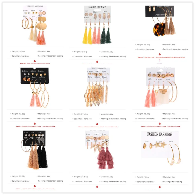 Винтажные висячие серьги с кисточками и геометрическим рисунком для женщин