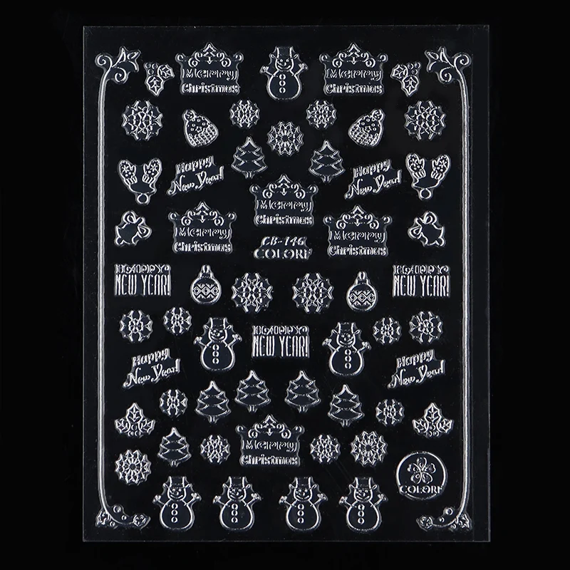 Monja ногтей Рождественская серия Стикеры снеговик рождественские Кепки Леггинсы