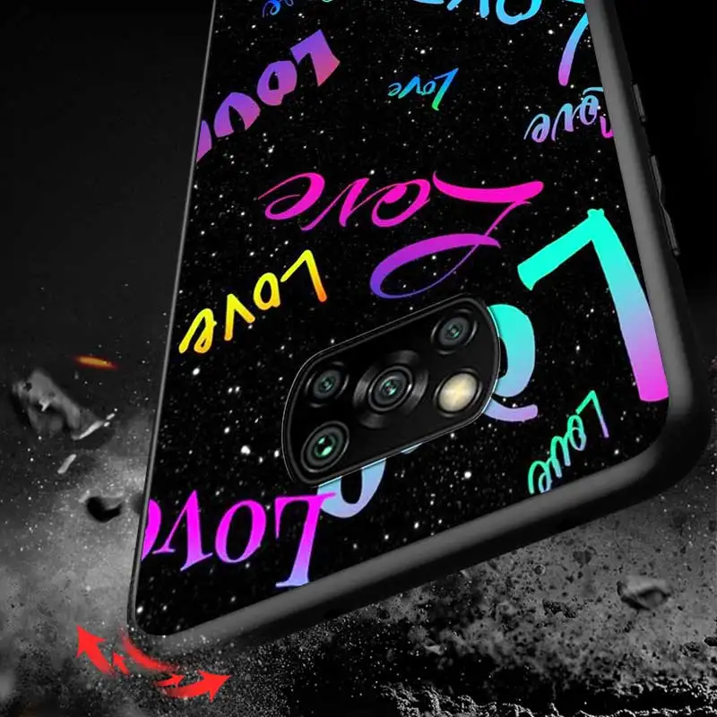 

Love Heart Pink For Xiaomi Redmi K30 K30S Mi 10T Lite Pro Poco X3 NFC X2 M3 M2 F2 Pro C3 F1 Black Phone Case