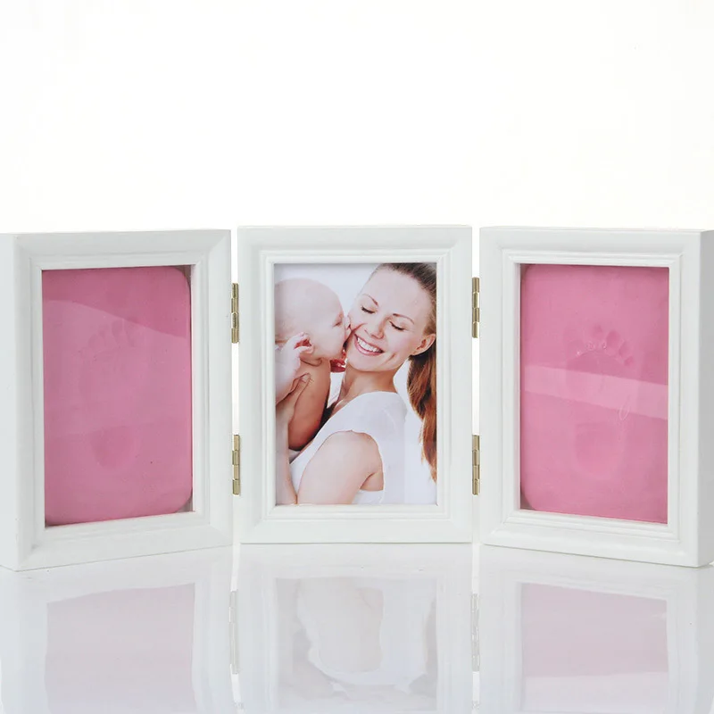 Детская ручная и ножная печать для рук ног формочка детская фоторамка с крышкой