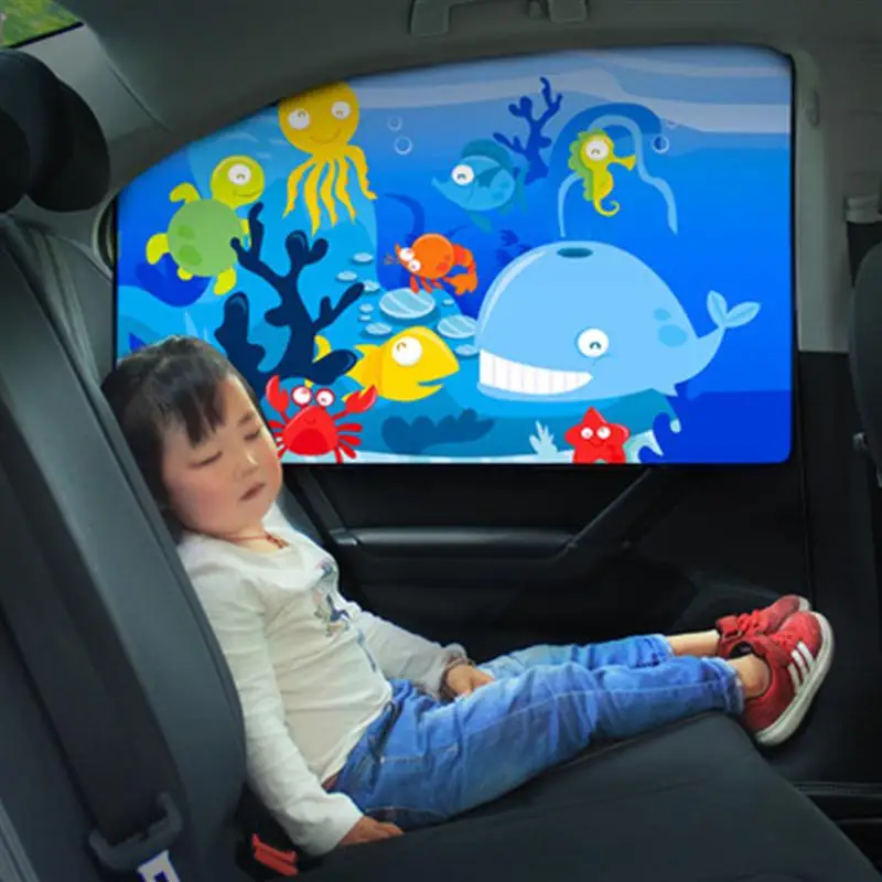 

2Pcs Magnetic Car Side Window Sunshade Curtains Double Layer Flexible Sun Shades