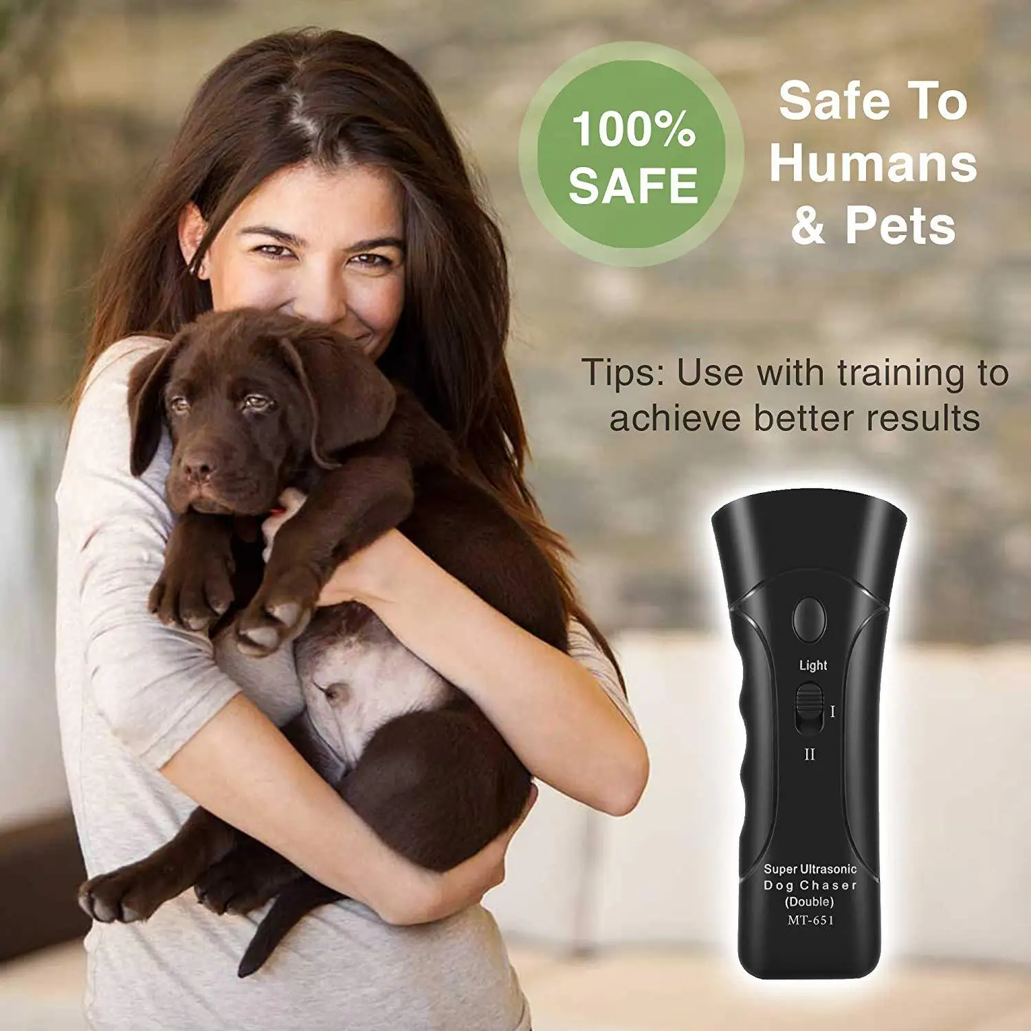 

Pet Dog Repeller Anti Barking Stop Bark Training Device Trainer LED Ultrasonic Anti Barking Ultrasonic Without Battery