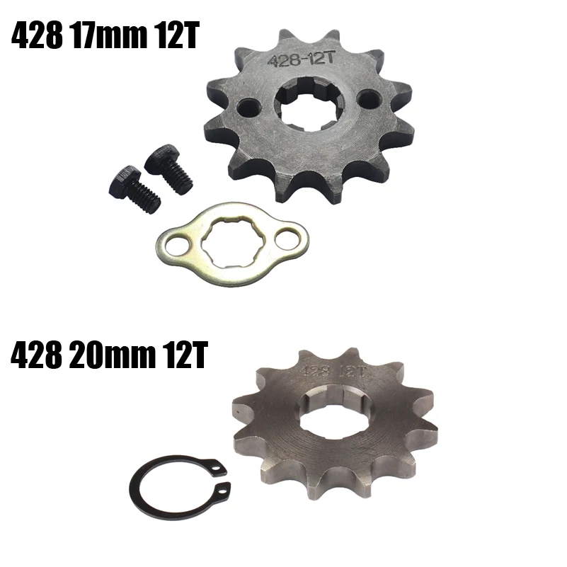 

428 Chain 12T 17mm 20mm Front Engine Sprocket For 50cc to 125cc Dirt Bike ATV Go Kart Quad Pitbike Buggy Motorcycle