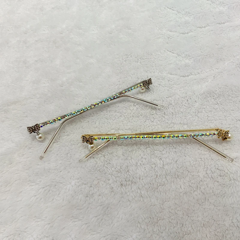 Женские солнцезащитные очки в полуоправе с бриллиантами украшения для очков |