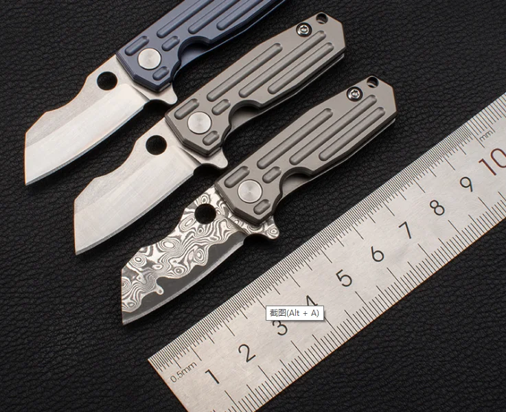 

New Arrival Damascus D2 Gang Blade TC4 Titanium alloy handle outdoor camping hunting Tactical survival fruit knives EDC tools