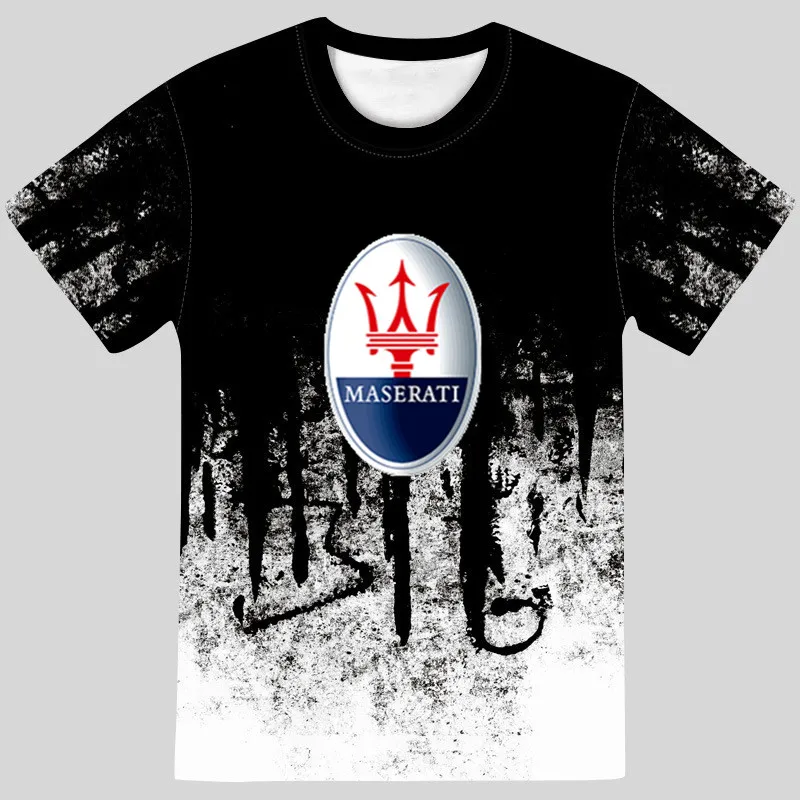 

2021 Summer New Men's and Women's T-shirt 3D Car Logo Animation Children's Fashion Casual Oversized Top