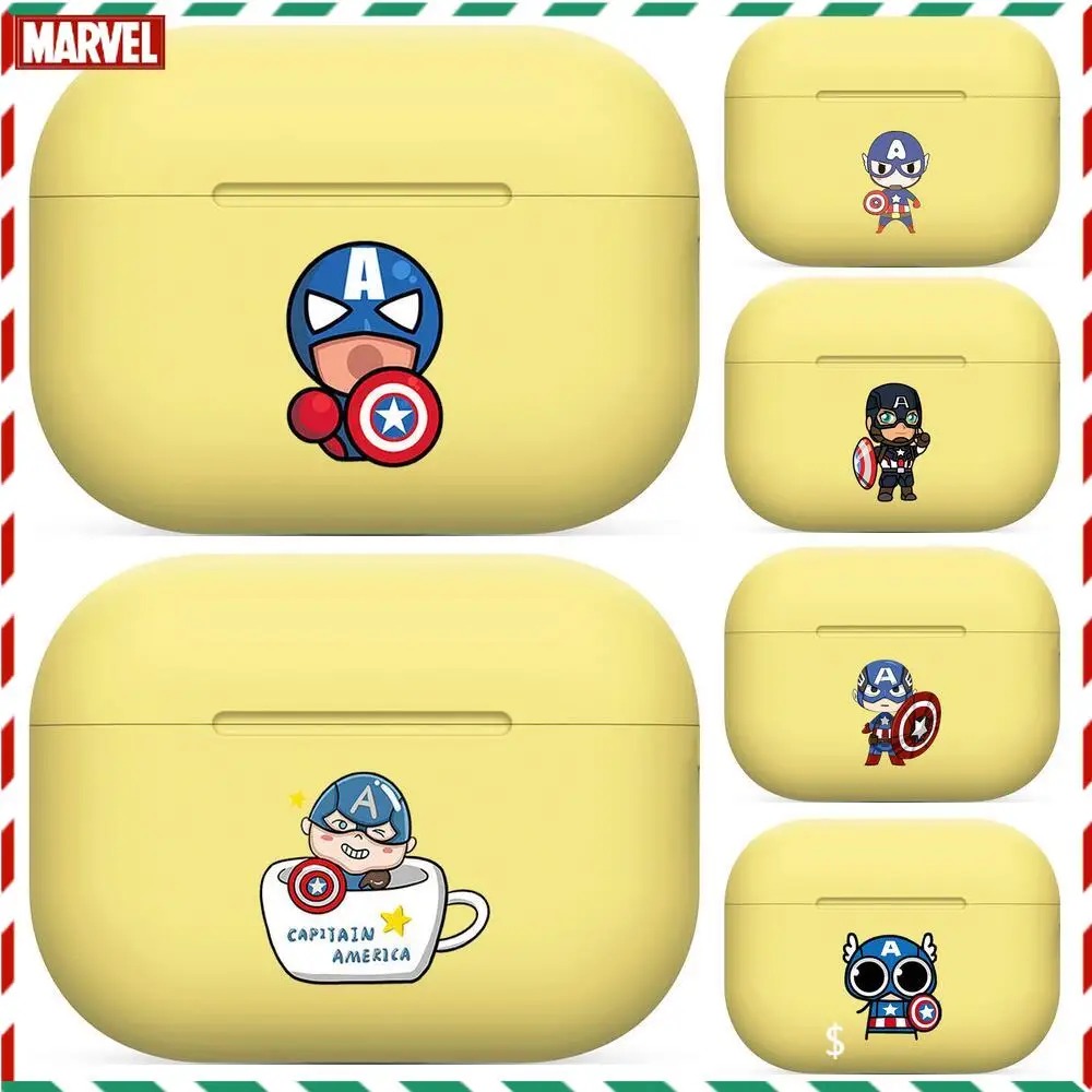 

Captain America Marvel Silicone Case For AirPods Pro 3 2 1 Case Cover Coque Wireless Bluetooth Headphones Cover On AirPods Pro F