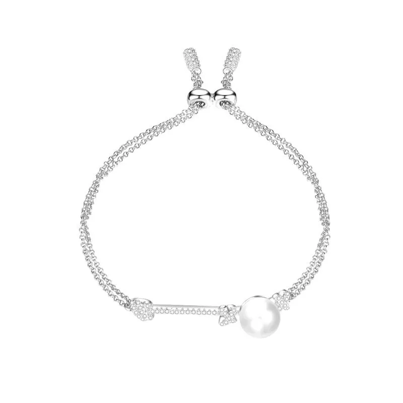 

FUN-BEAUTY Micro-inlaid Zircon Super Flash Bracelet Korean Version of Pearl Knot Adjustable Retractable Bracelet Bracelet
