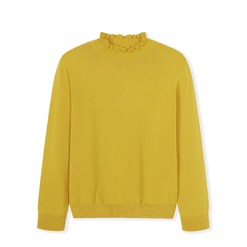 Balabala Children's wear shirts girls sweaters new autumn clothes big children pullover sweater simple female - Цвет: Shallow loess