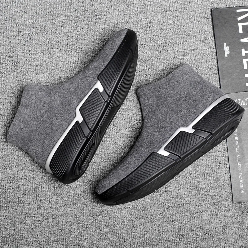 Hot Sale Cotton Shoes Winter Walking Shoes Knitting Comfortable Casual Men Sneakers Non-slip Wear-resistant Soft Sole Snow Boots