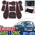 Противоскользящий резиновый коврик для подстаканника, дверной паз для Chevrolet Aveo Sonic Chevy T300 MK2 2011  2019 2015, аксессуары, коврик для телефона