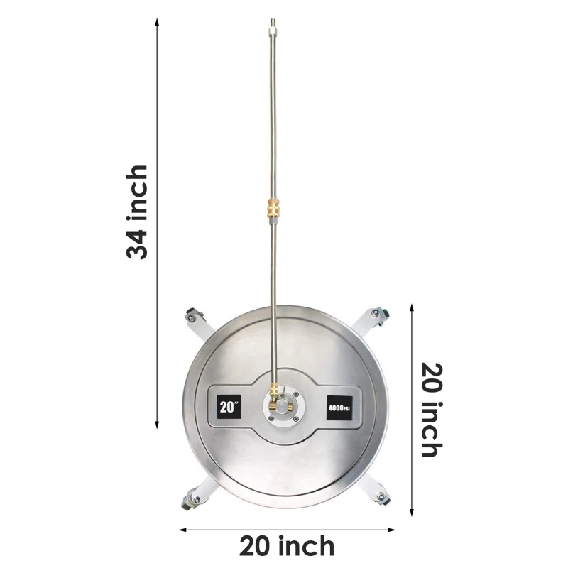 

20inch Pressure Washer Surface Cleaner Power Washer Accessory with 2 Extension Wand Attachments 4000 PSI