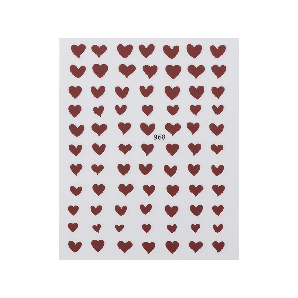 10x8cm 3D Love Heart Red Black White Laser Gold Silver Nails Sticker Self -Adhesive DIY Manicure Nail Art Decal Decoration | Красота и
