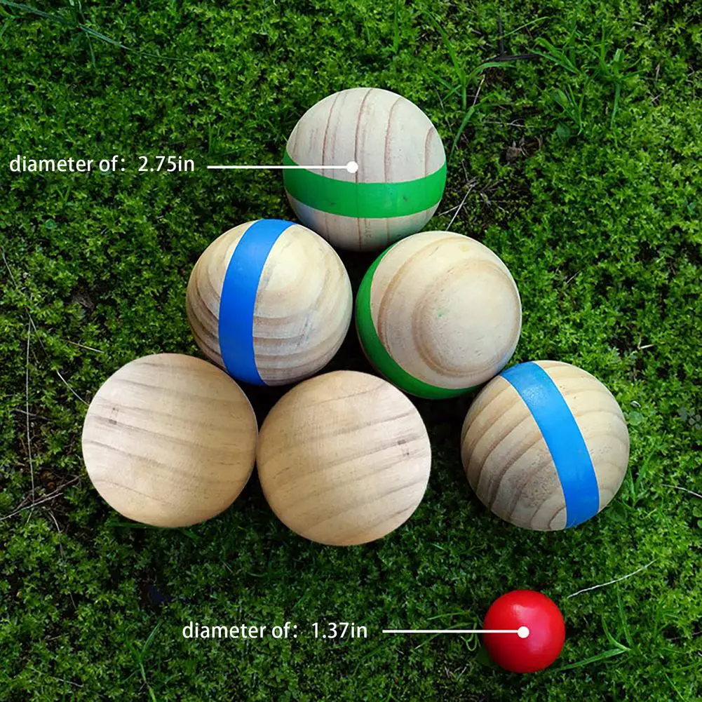 

Kids Toy 7cm Wooden Puzzle Ball Casual Fun Outdoor Recreational Sports Grass Ball French Petanque For Family Gathering Fun Game