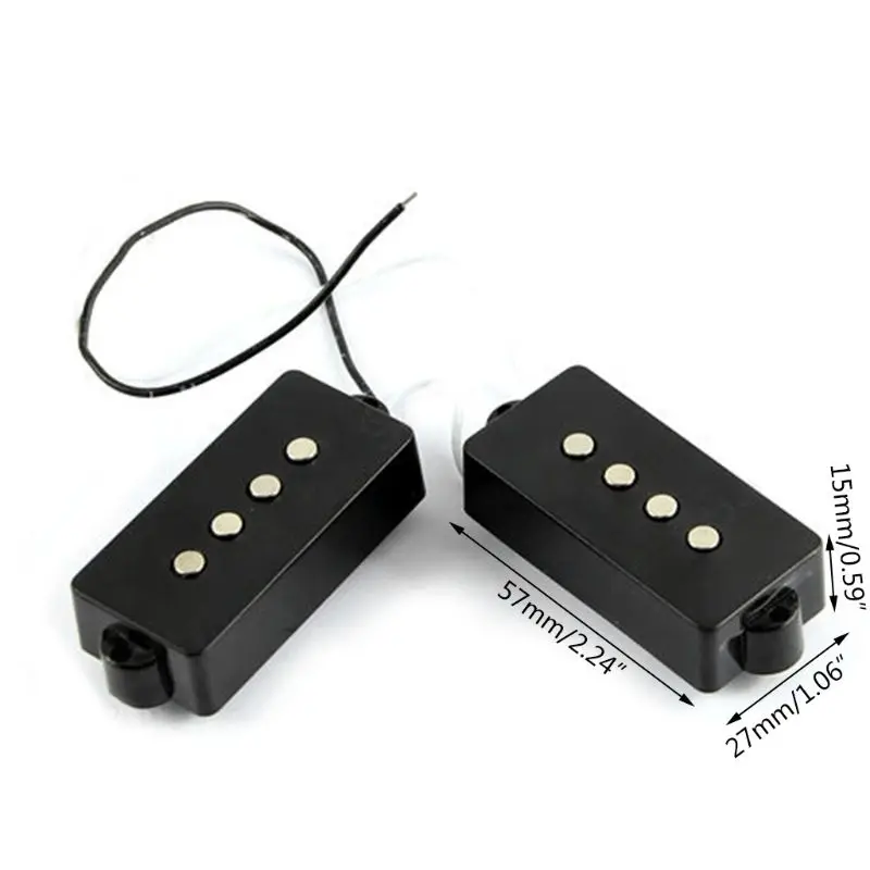 

Black 4 String Noiseless Pickup Set For Precision P Bass Bridge Pickup Set new