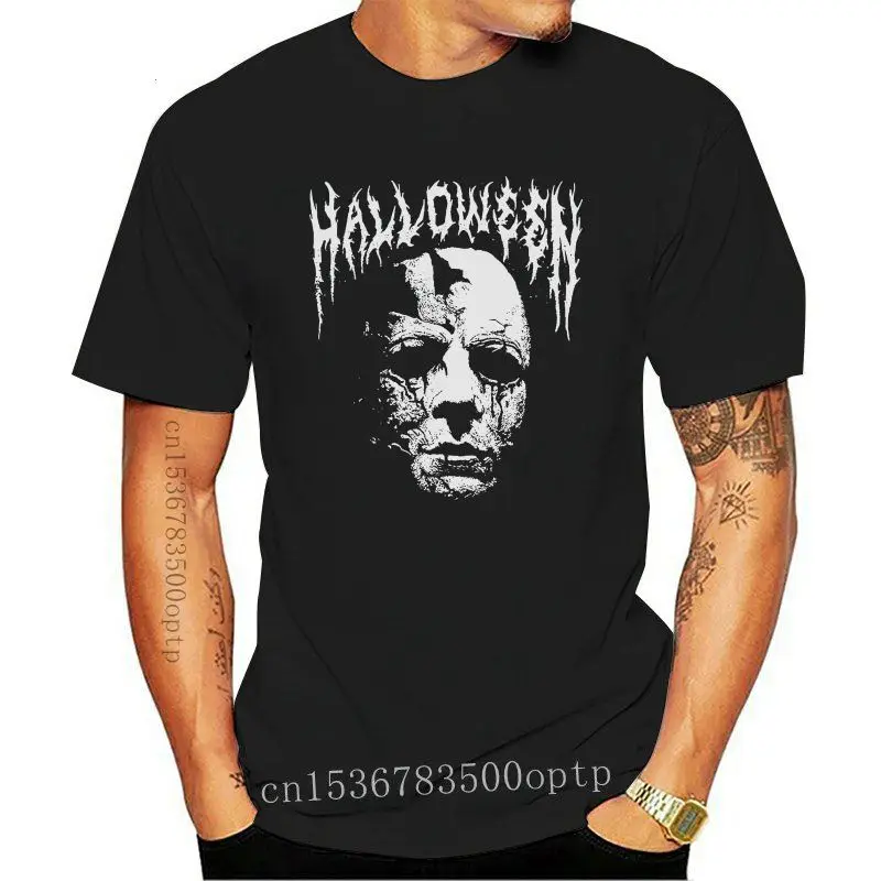 

Новая официальная футболка Хэллоуин хоррор Майерс черный металлический логотип все размеры