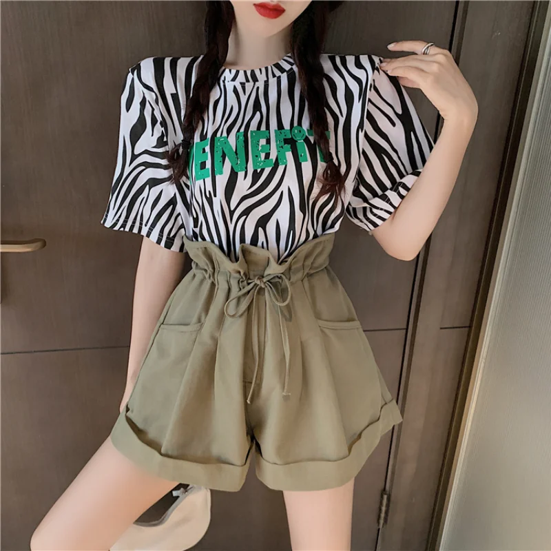 

Женские летние свободные шорты с высокой талией, хлопковые шорты с широкими штанинами, 2021