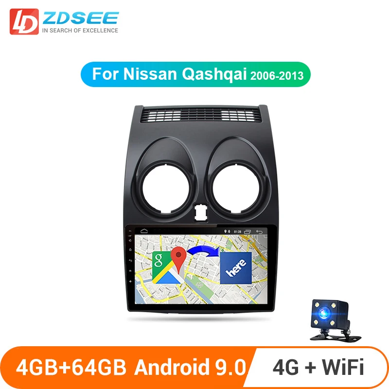 Автомобильный мультимедийный плеер LDZDSEE T1 Android 9 0 4 Гб + 64 ГБ DSP CarPlay GPS для Nissan Qashqai 1