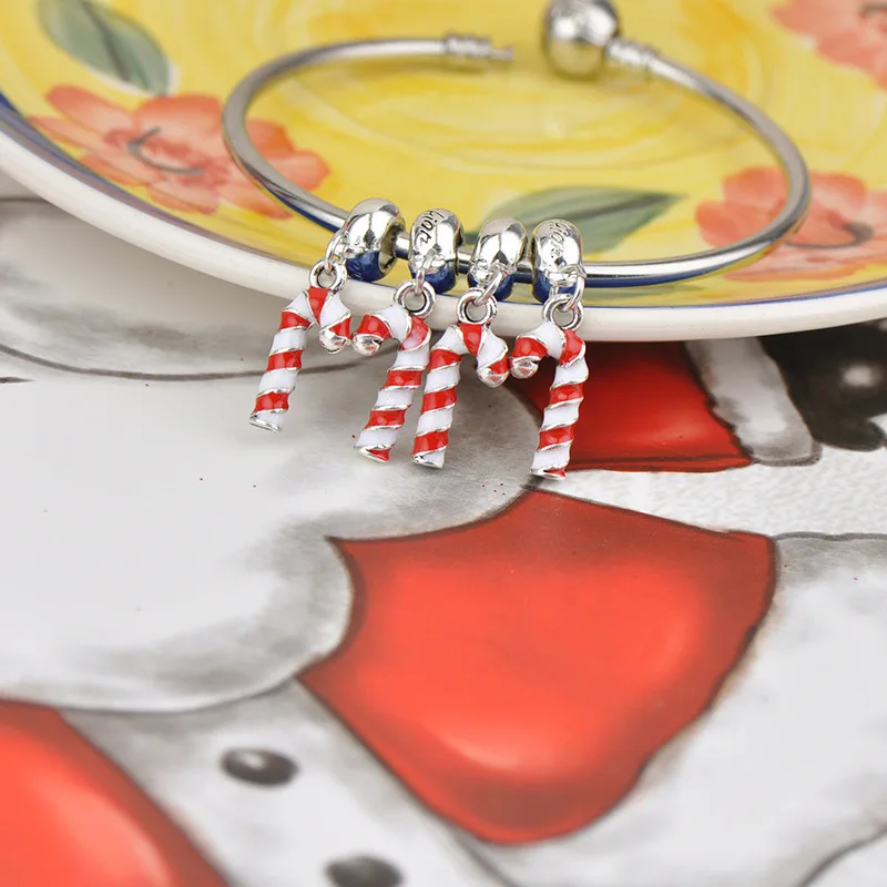Рождество карамельного тростника кулон подходит оригинальный ПАН браслет для