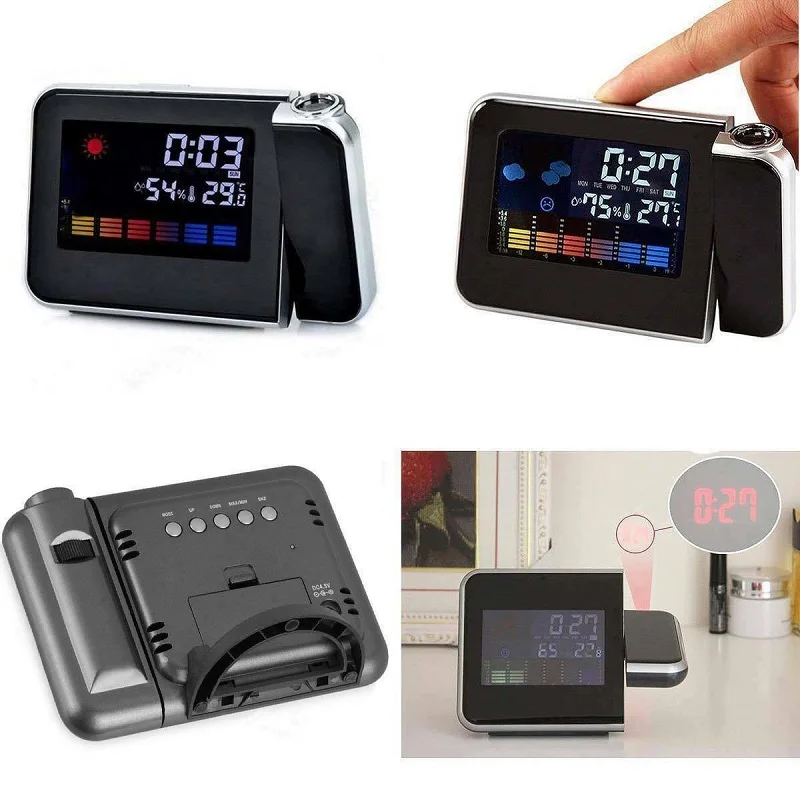 Домашняя USB зарядка проекция цифровая Погода Температура ЖК дисплей Повтор