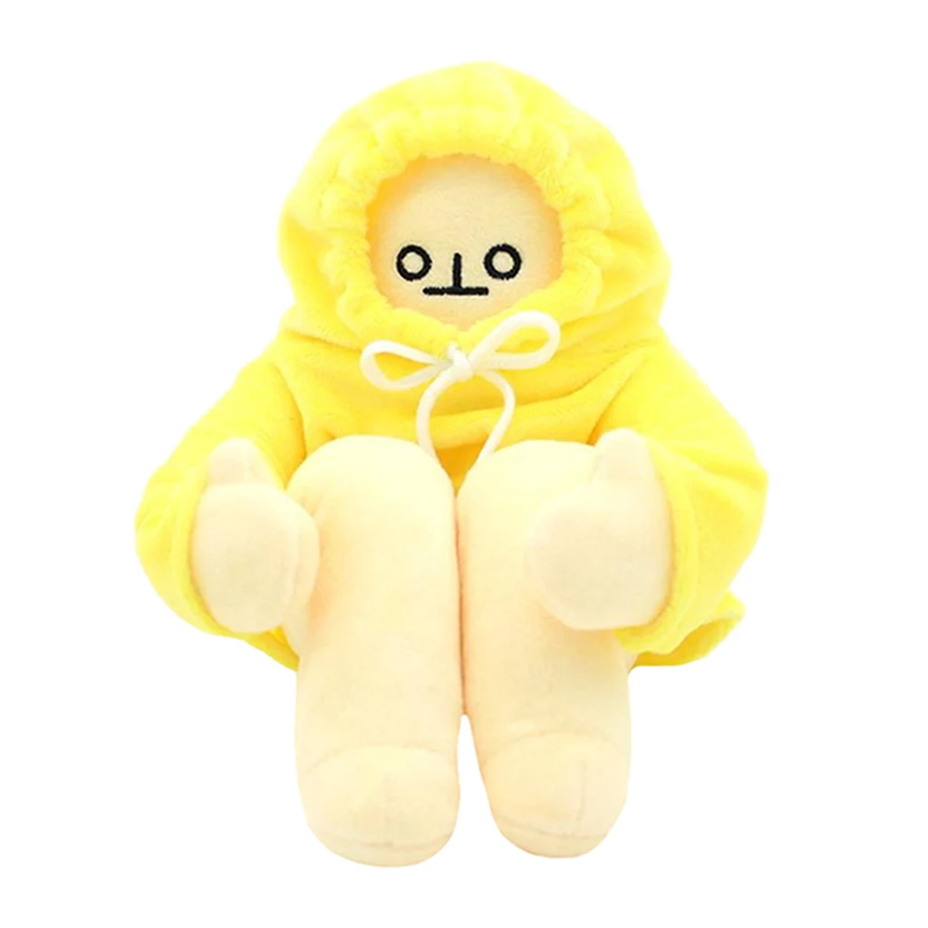 

Cartoon Stuffed Person Banana Hugging Plushie Plush Man Character Yellow Cloth Story Friend Present Birthday Gift