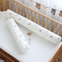 korean cotton quilted baby crib bed bumper cherry lemon bear embroidered cylindrical kids baby pillows cot protector 6012cm