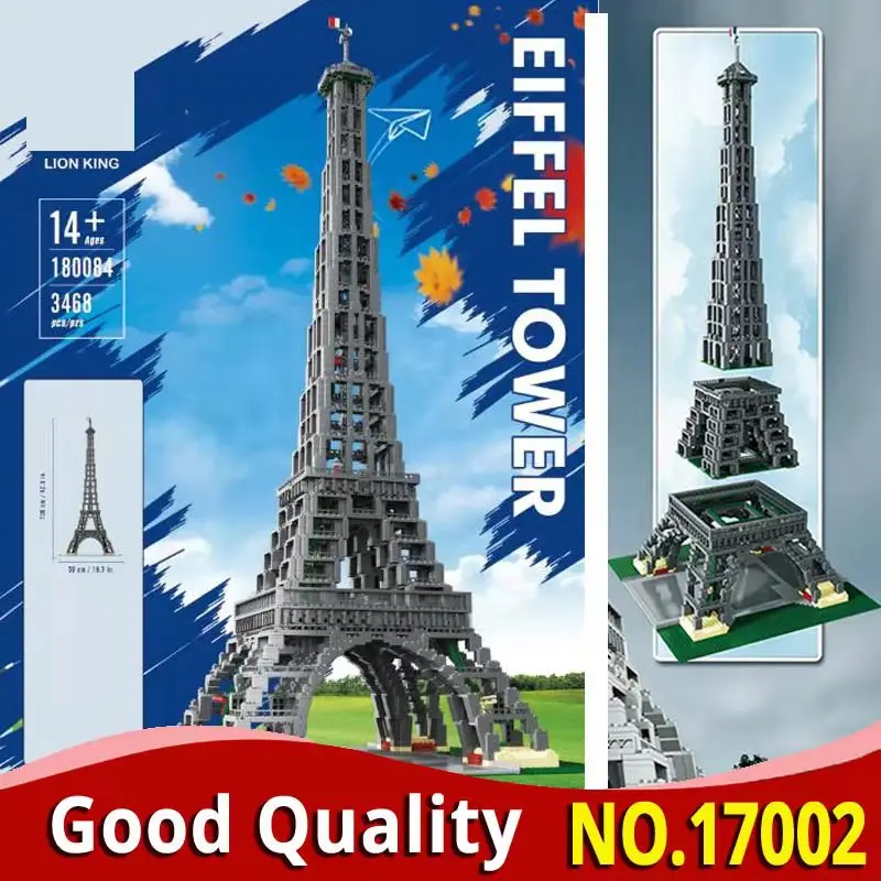 

In stock Paris Eiffel Tower Famous architecture compatible 10181 17002 Building blocks bricks toy Christmas gifts for children