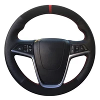 car steering wheel cover black genuine leather suede for opel astra j zafira 2010 2016 buick encore cascada verano 2013 2019