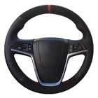Чехол рулевого колеса автомобиля, черная натуральная кожа, замша для Opel Astra J Zafira 2010-2016 Buick Encore Cascada Verano 2013-2019