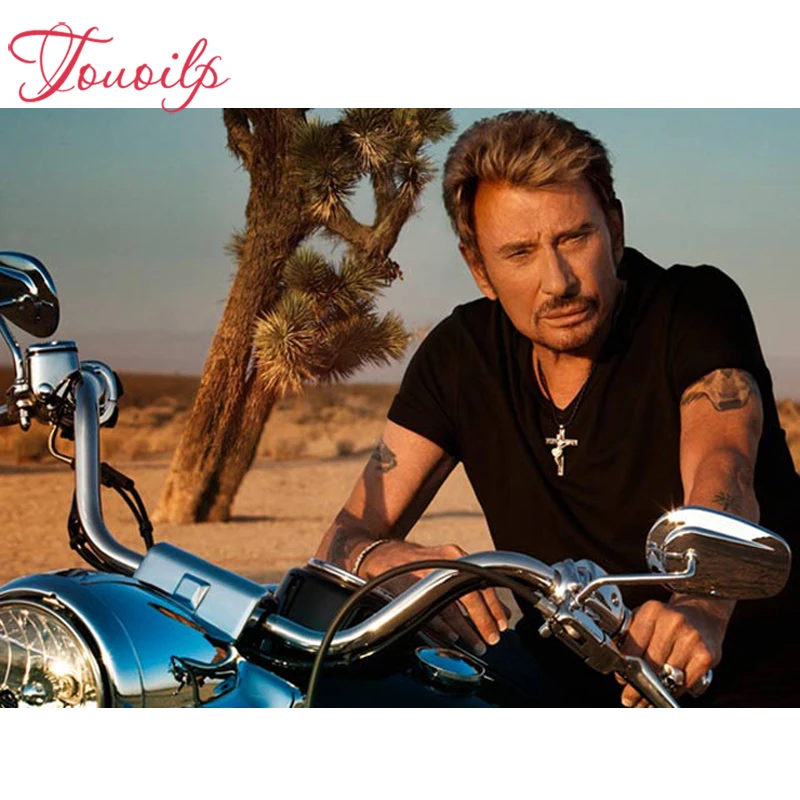 

DIY Алмазная вышивка Элвис французский Джонни Холлидей, алмазная Вышивка крестиком, кв. & круглые стразы украшения мозаикой