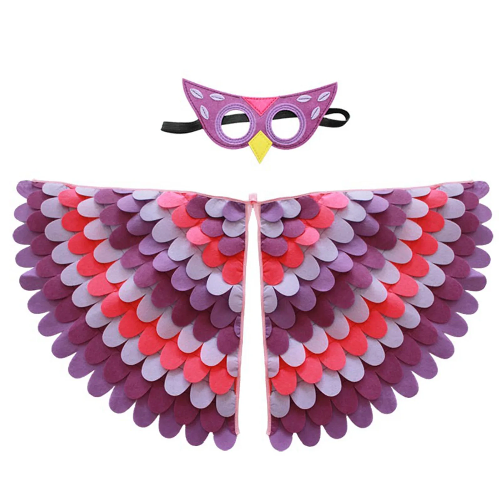 

Boys Girls Halloween Bird Costume Children Owl Cloak Birdman Mask Colorful Butterfly Wings Masquerade Kids Fancy Animal great