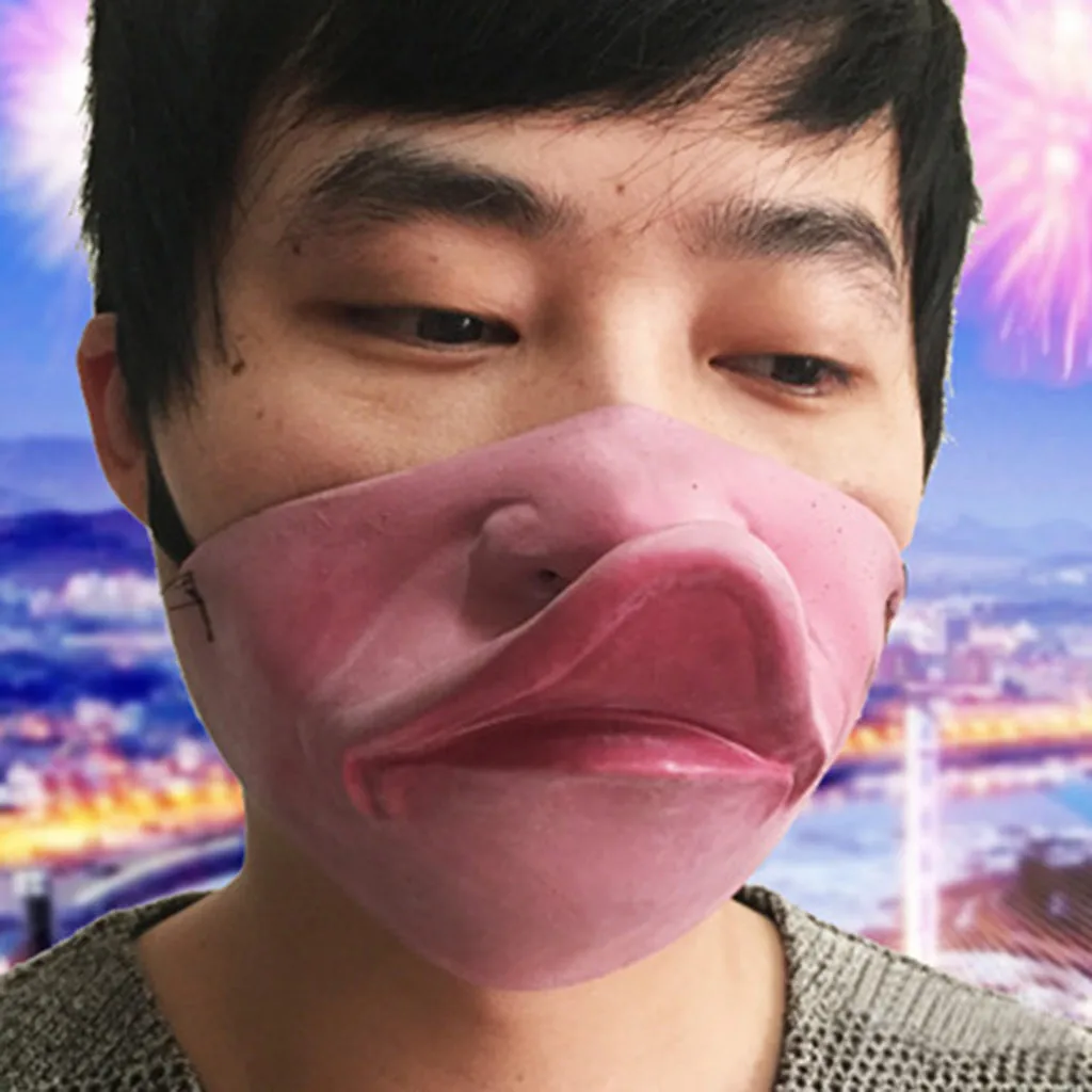 Забавная Веселая маска головной убор для больших губ забавная домашних животных